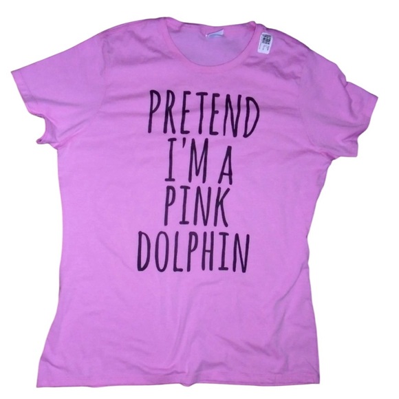 Port and Company Tops - Port and Company‎ Pink Dolphin Graphic Tee - Short Sleeve NWT
